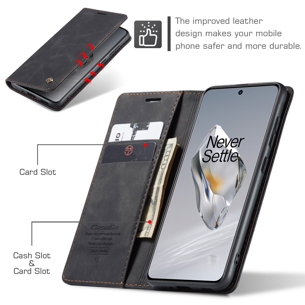 Funda delgada con solapa OnePlus 12 negro