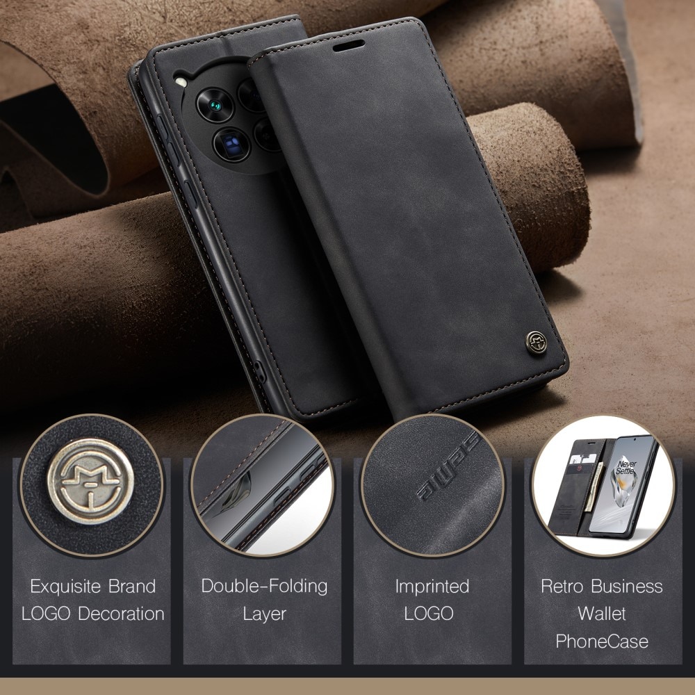 Funda delgada con solapa  OnePlus 12 Negro