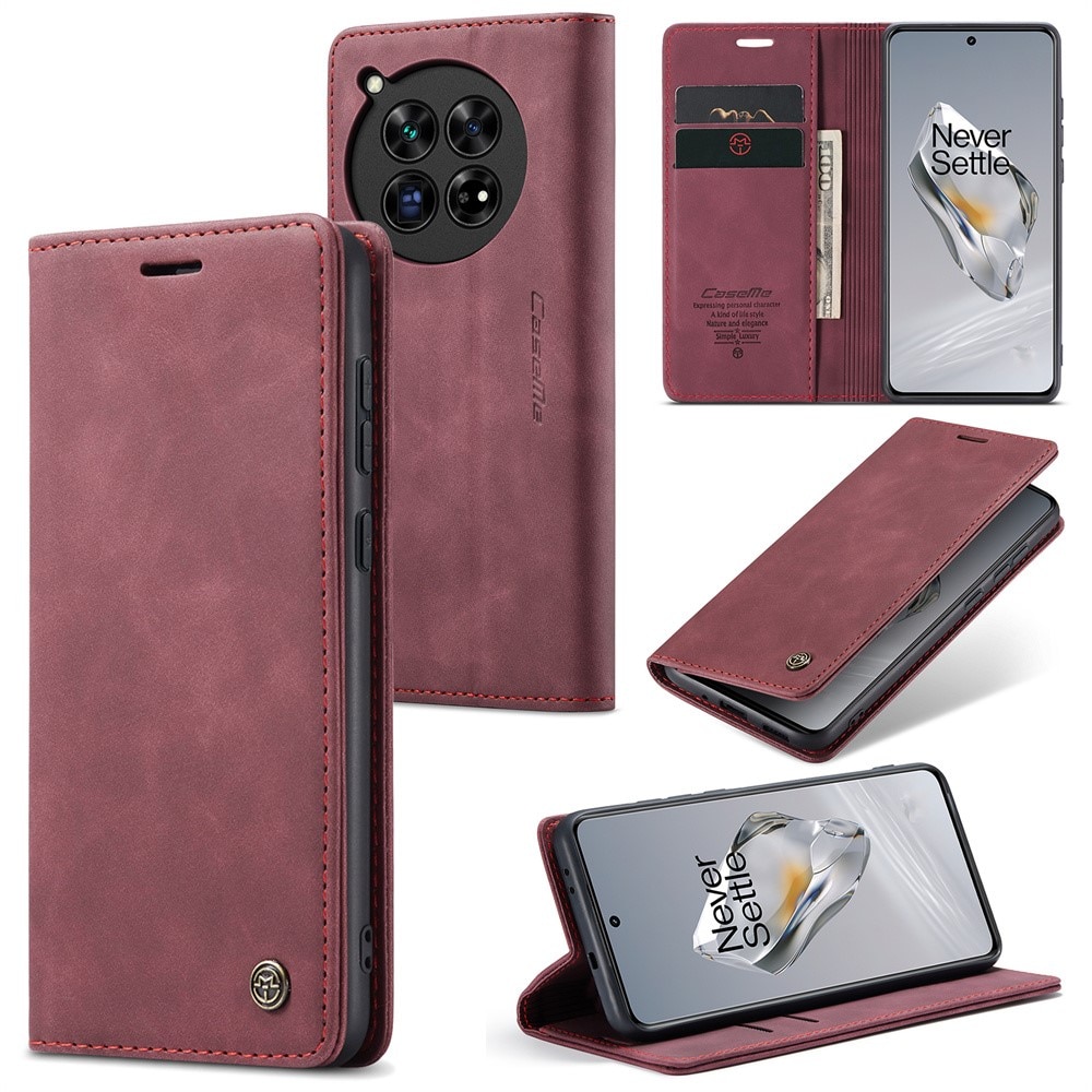 Funda delgada con solapa  OnePlus 12 Rojo