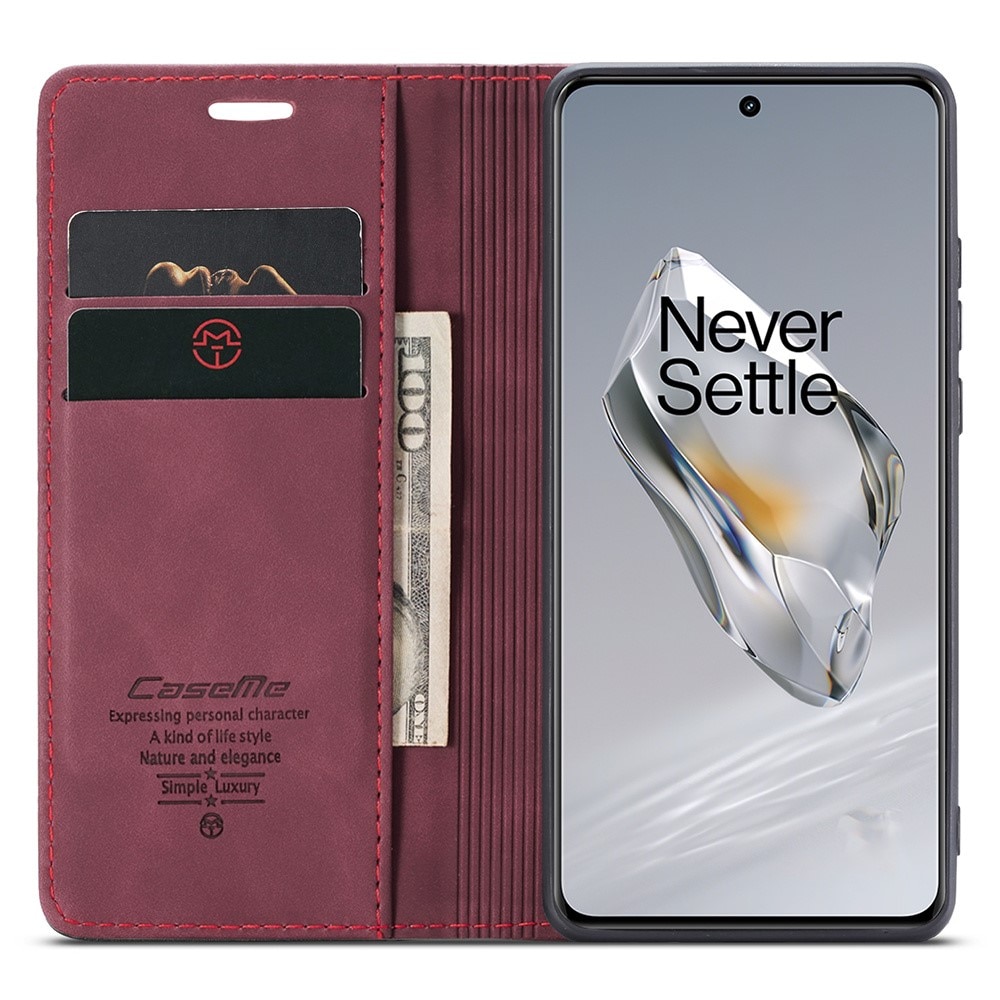 Funda delgada con solapa  OnePlus 12 Rojo