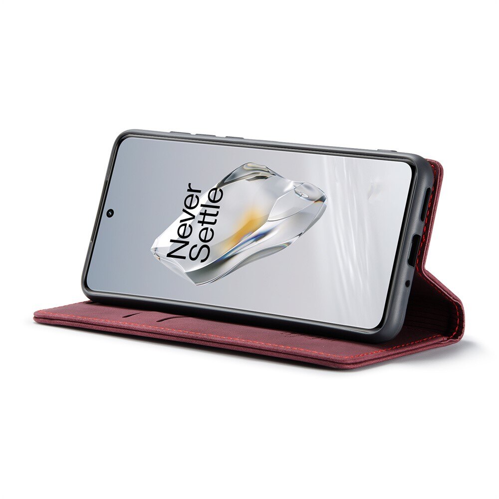 Funda delgada con solapa  OnePlus 12 Rojo