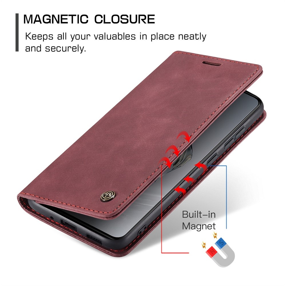 Funda delgada con solapa  OnePlus 12 Rojo