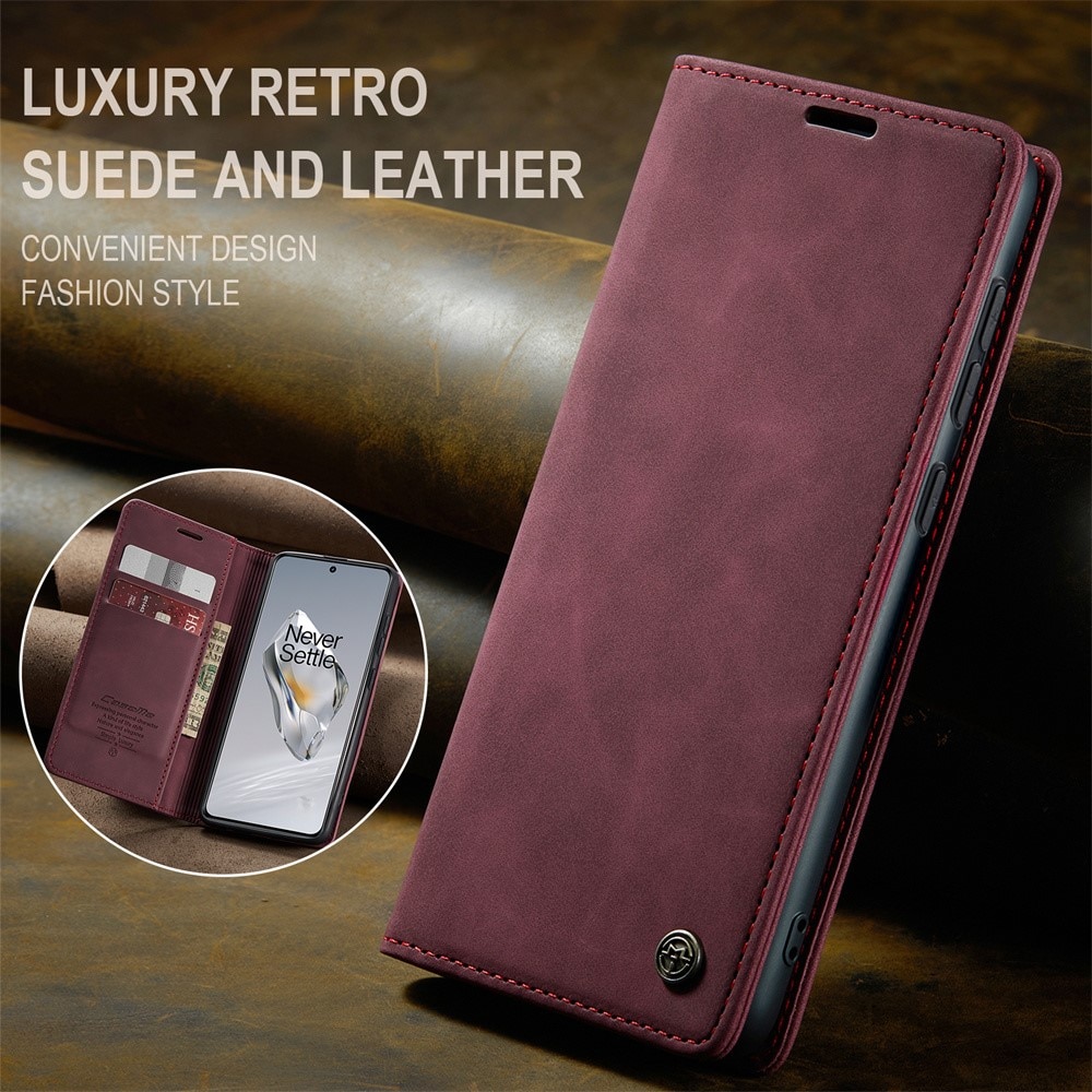 Funda delgada con solapa  OnePlus 12 Rojo