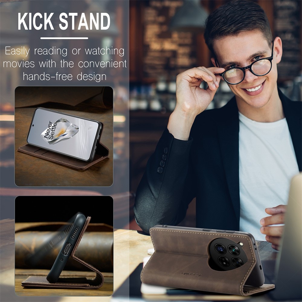 Funda delgada con solapa  OnePlus 12 Marrón