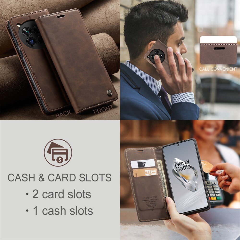 Funda delgada con solapa  OnePlus 12 Marrón