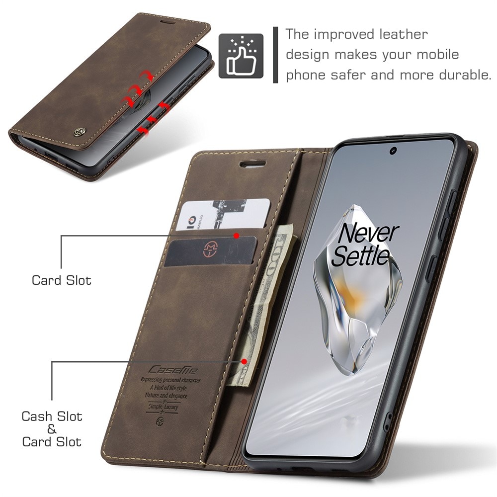 Funda delgada con solapa  OnePlus 12 Marrón