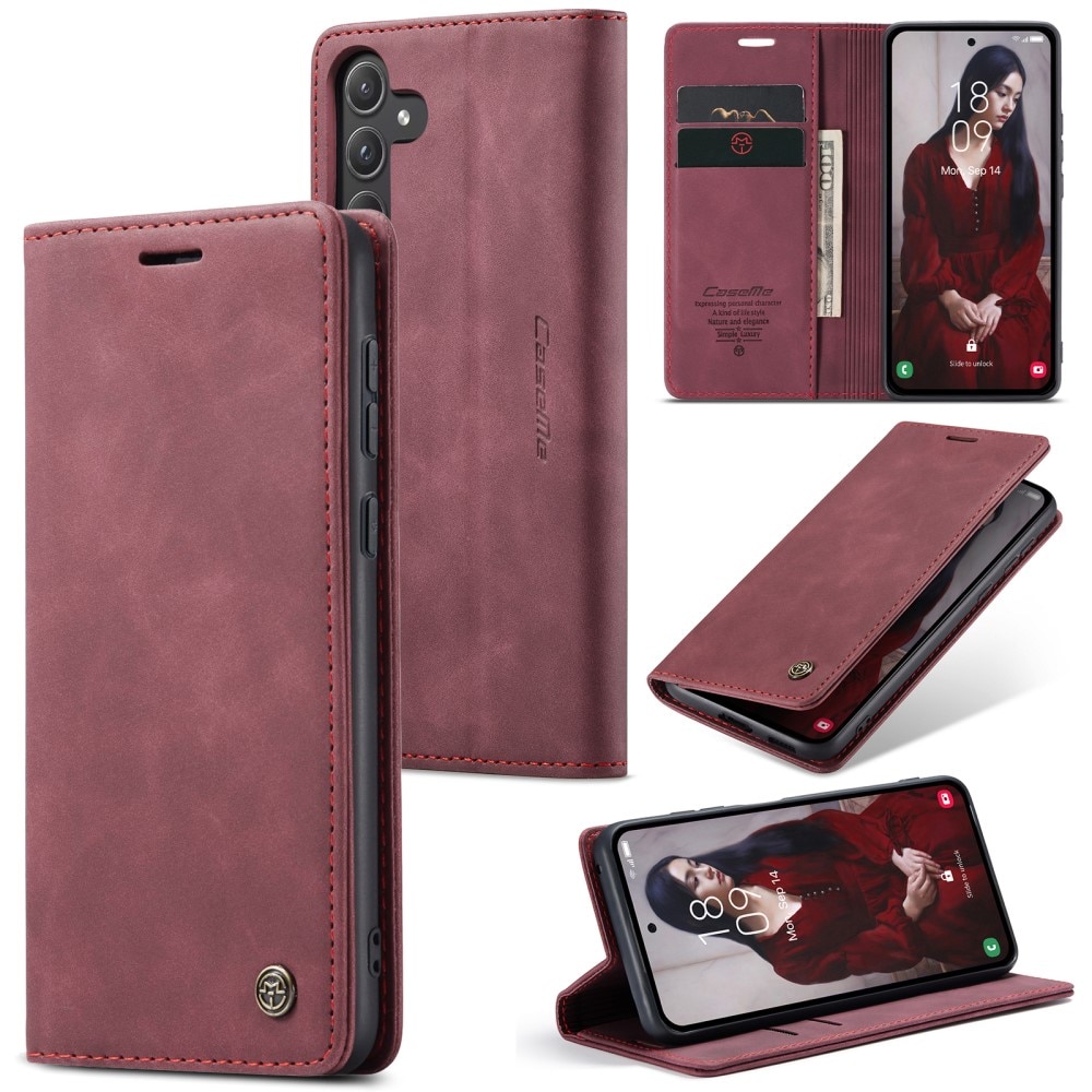 Funda delgada con solapa Samsung Galaxy A55 Rojo