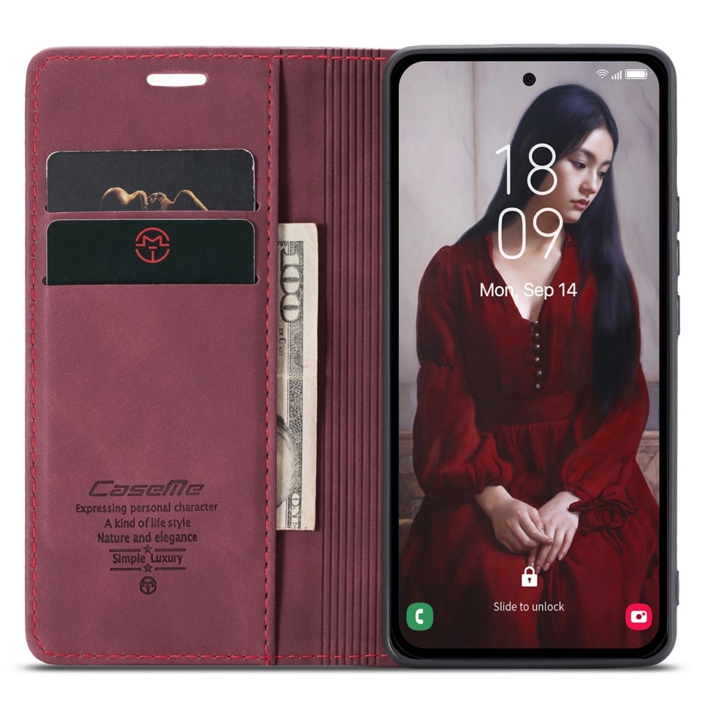 Funda delgada con solapa Samsung Galaxy A55 rojo