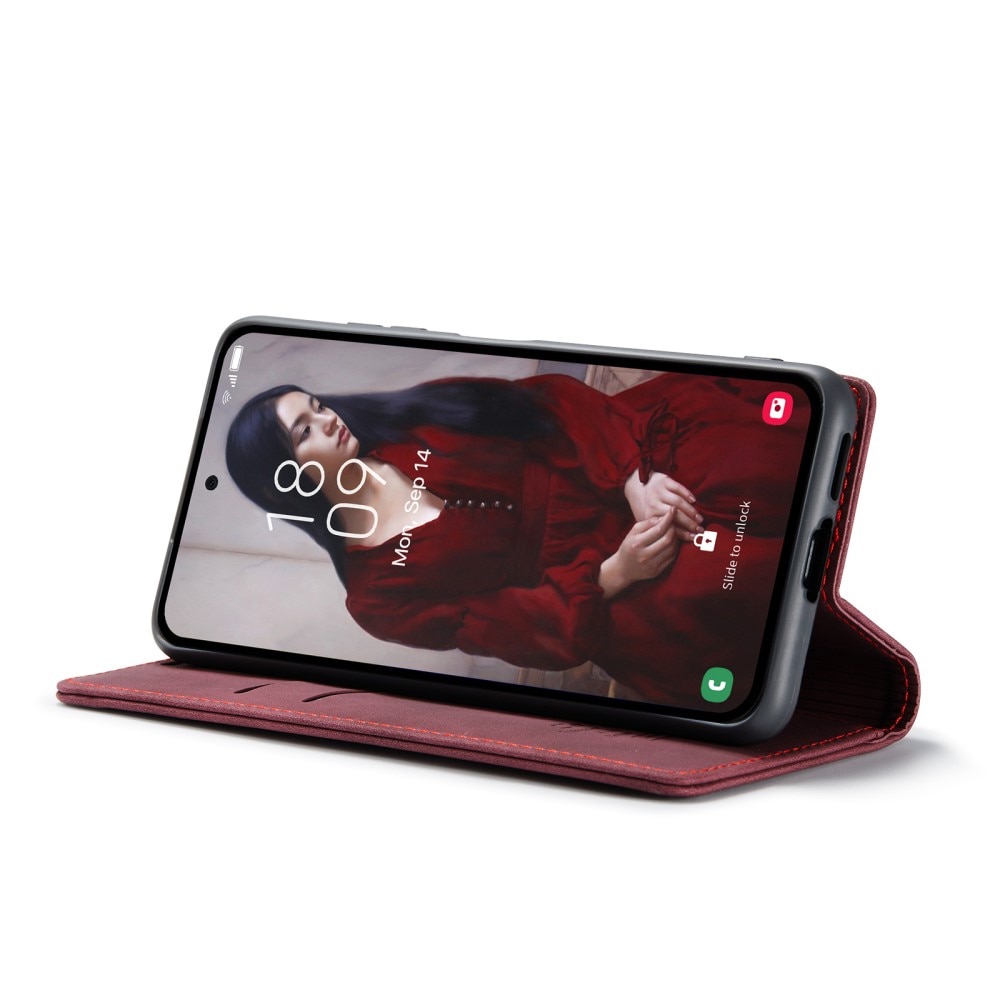 Funda delgada con solapa Samsung Galaxy A55 rojo