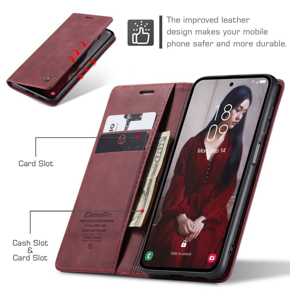 Funda delgada con solapa Samsung Galaxy A55 rojo