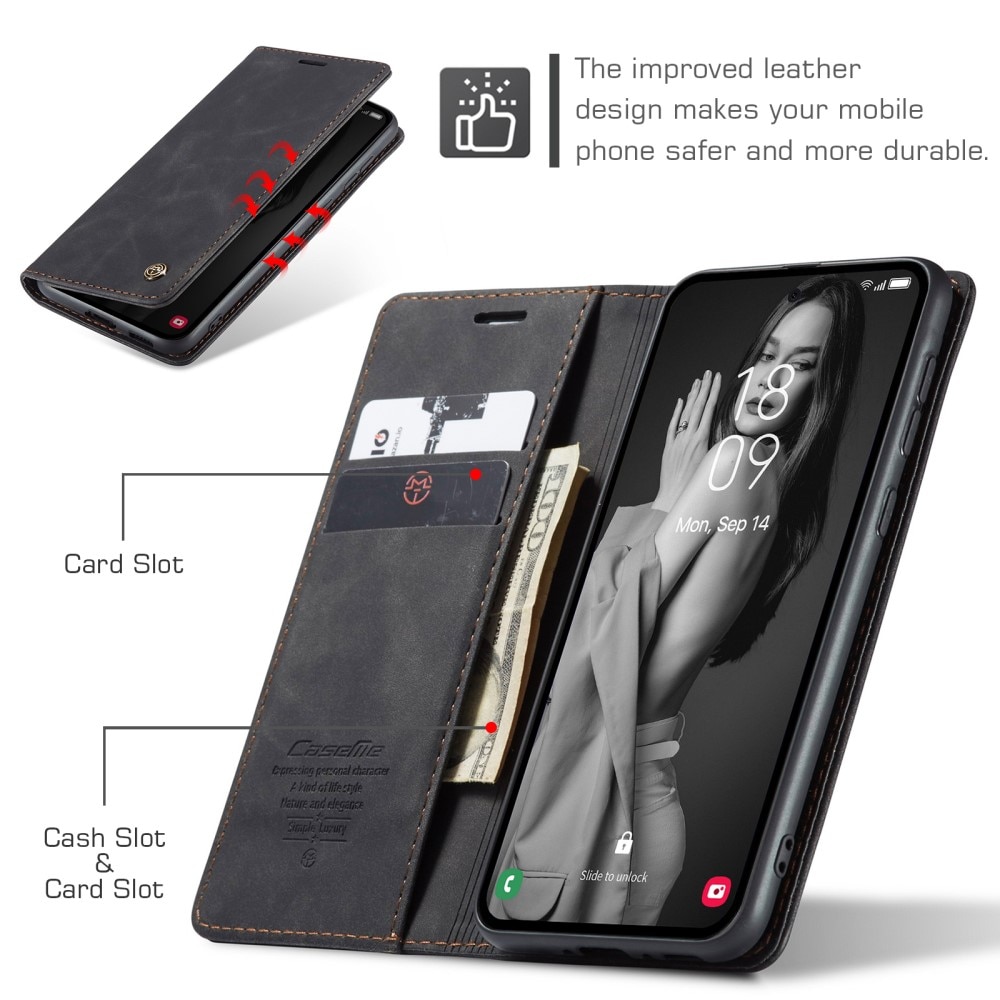 Funda delgada con solapa Samsung Galaxy A55 Negro