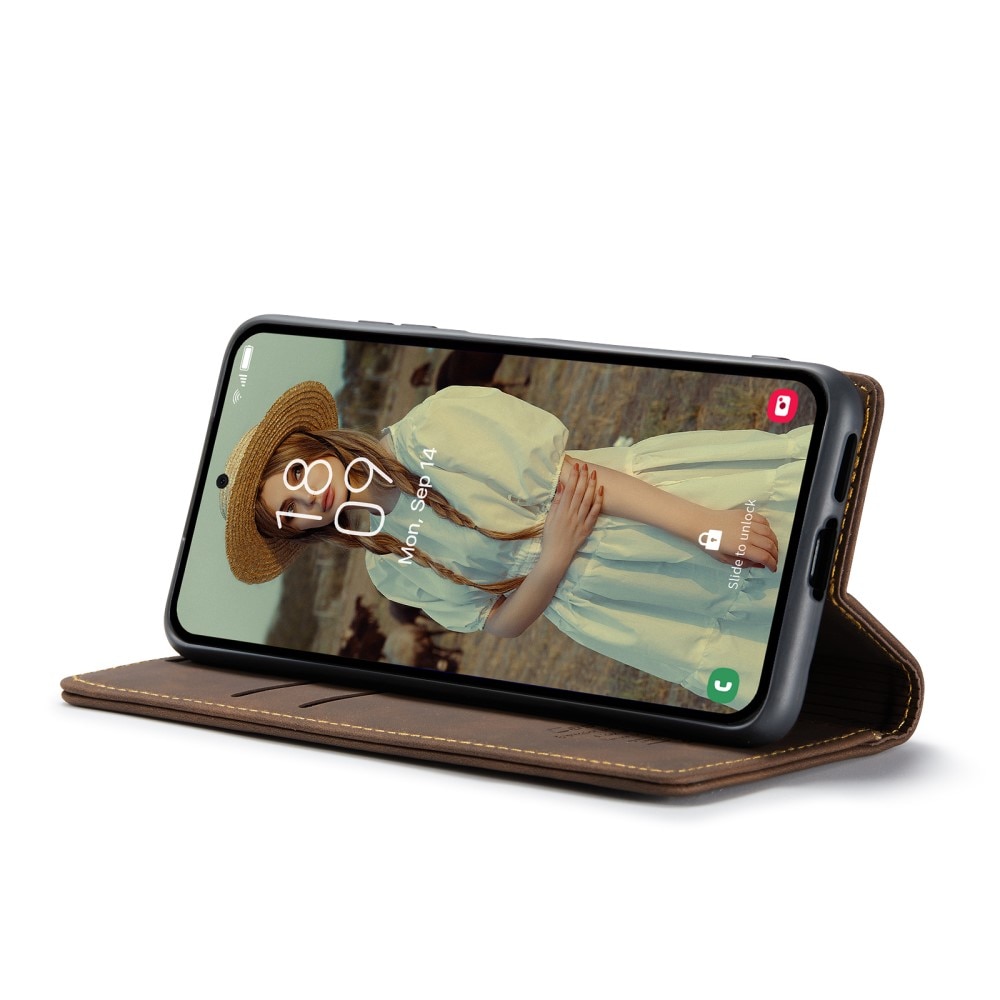 Funda delgada con solapa Samsung Galaxy A55 Marrón