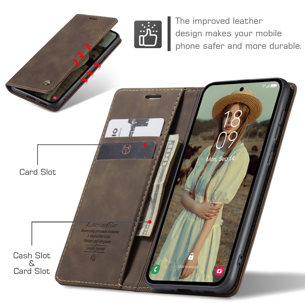 Funda delgada con solapa Samsung Galaxy A55 Marrón