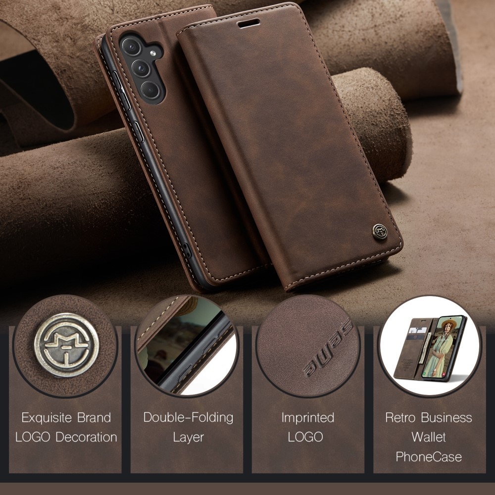 Funda delgada con solapa Samsung Galaxy A55 Marrón