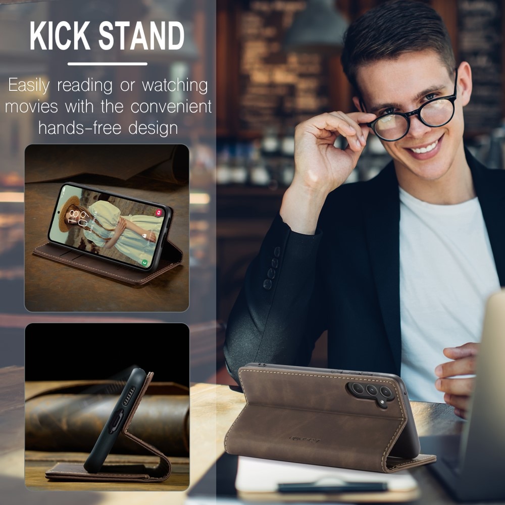 Funda delgada con solapa Samsung Galaxy A55 Marrón