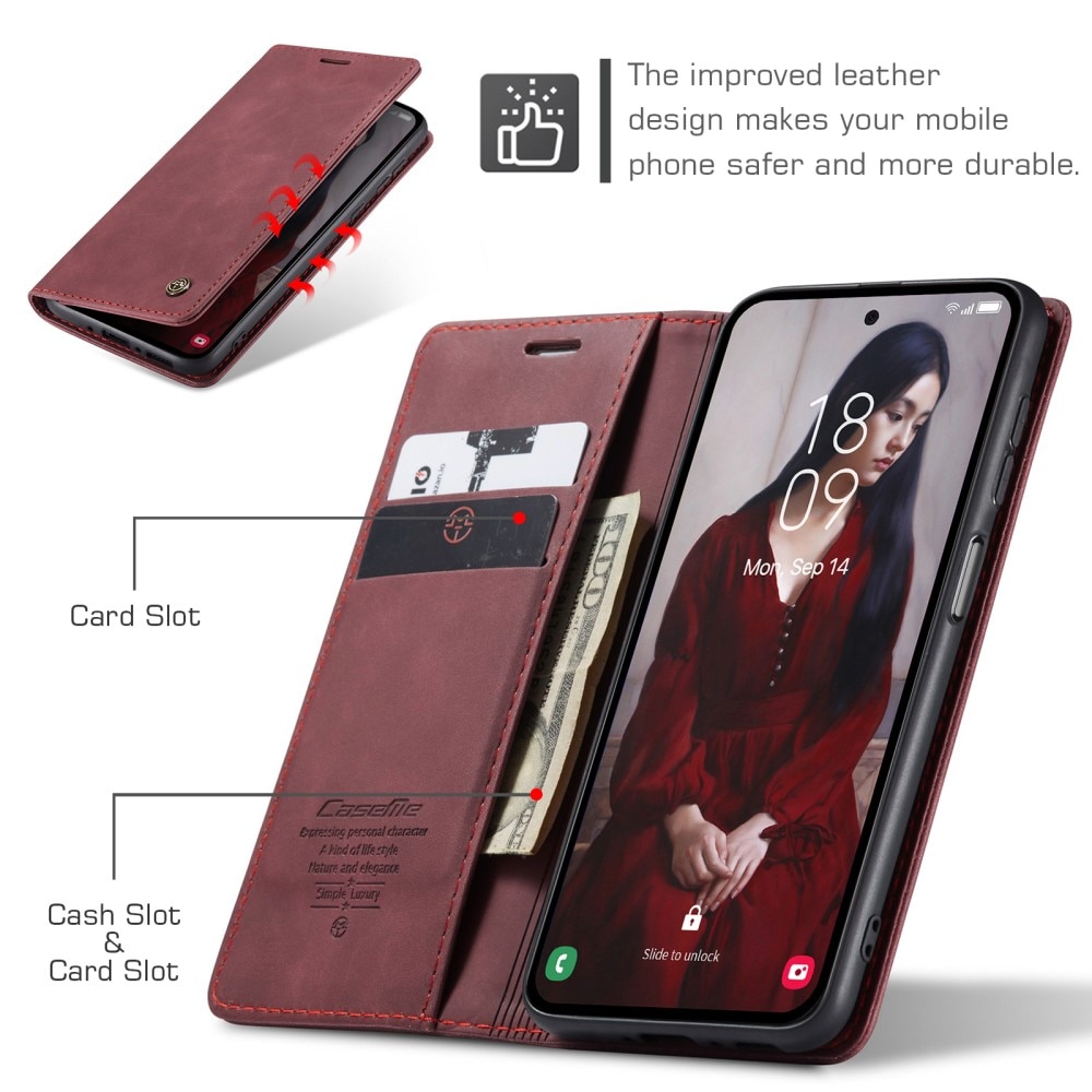 Funda delgada con solapa Samsung Galaxy A35 Rojo