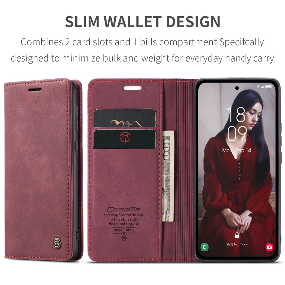Funda delgada con solapa Samsung Galaxy A35 Rojo