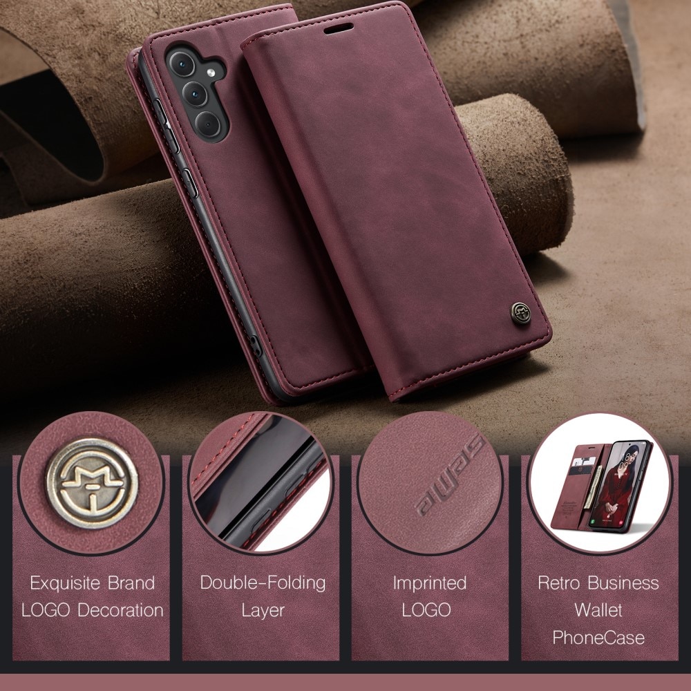 Funda delgada con solapa Samsung Galaxy A35 Rojo