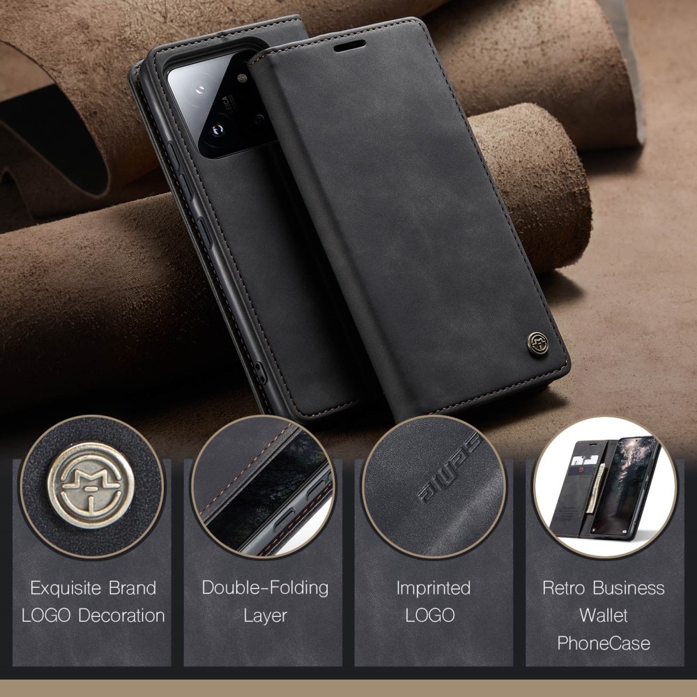 Funda delgada con solapa Xiaomi 14 negro