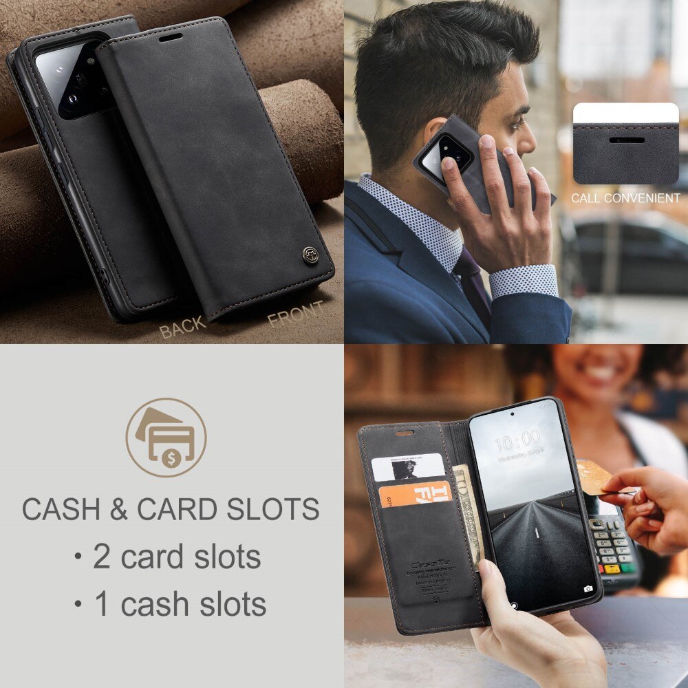 Funda delgada con solapa Xiaomi 14 Pro Negro