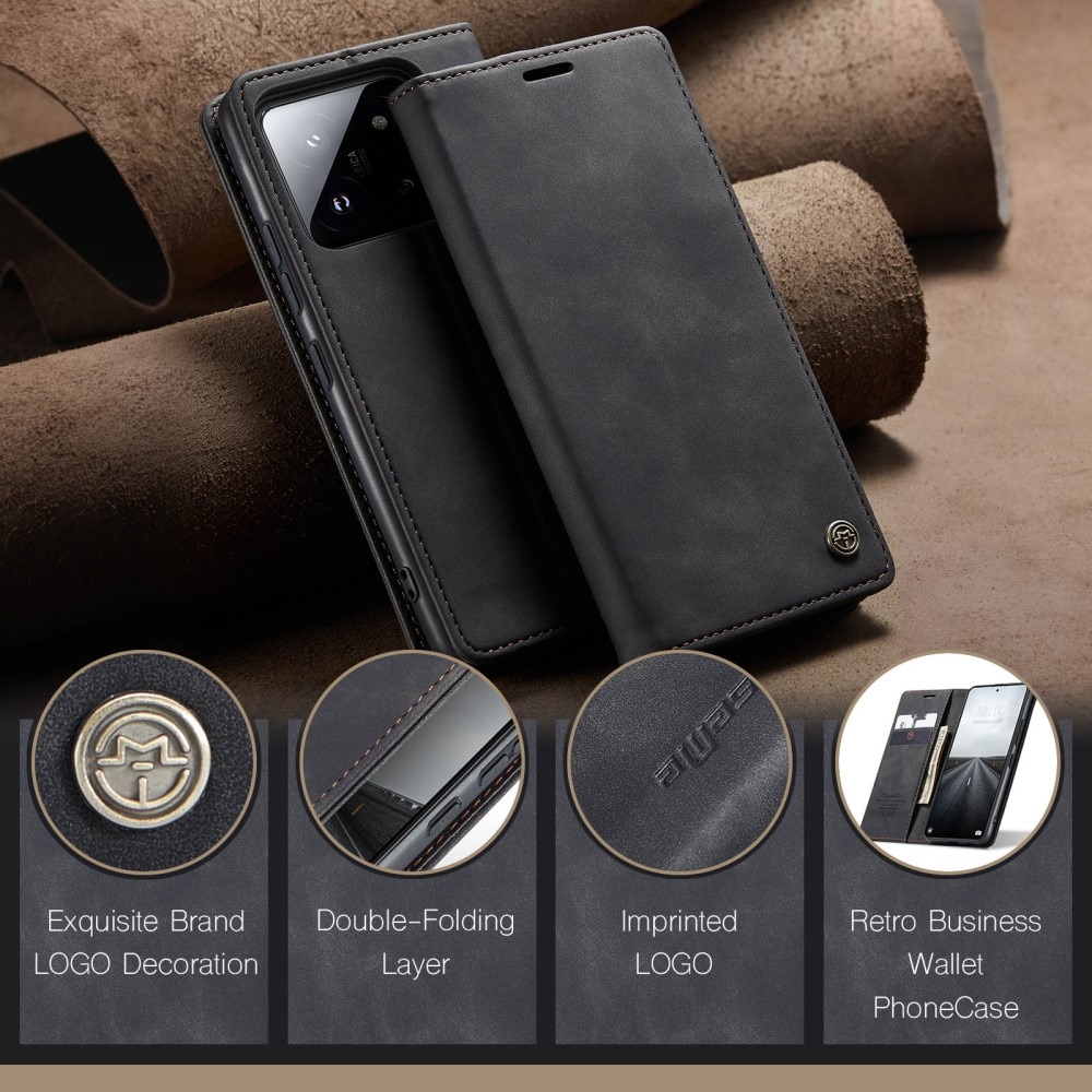Funda delgada con solapa Xiaomi 14 Pro Negro