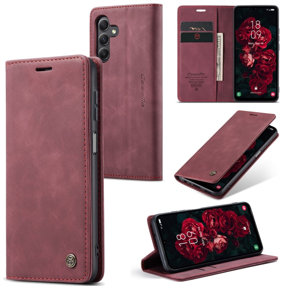 Funda delgada con solapa Samsung Galaxy A25 Rojo