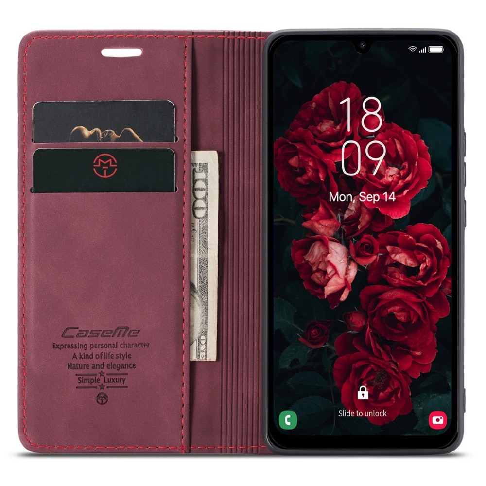 Funda delgada con solapa Samsung Galaxy A25 rojo