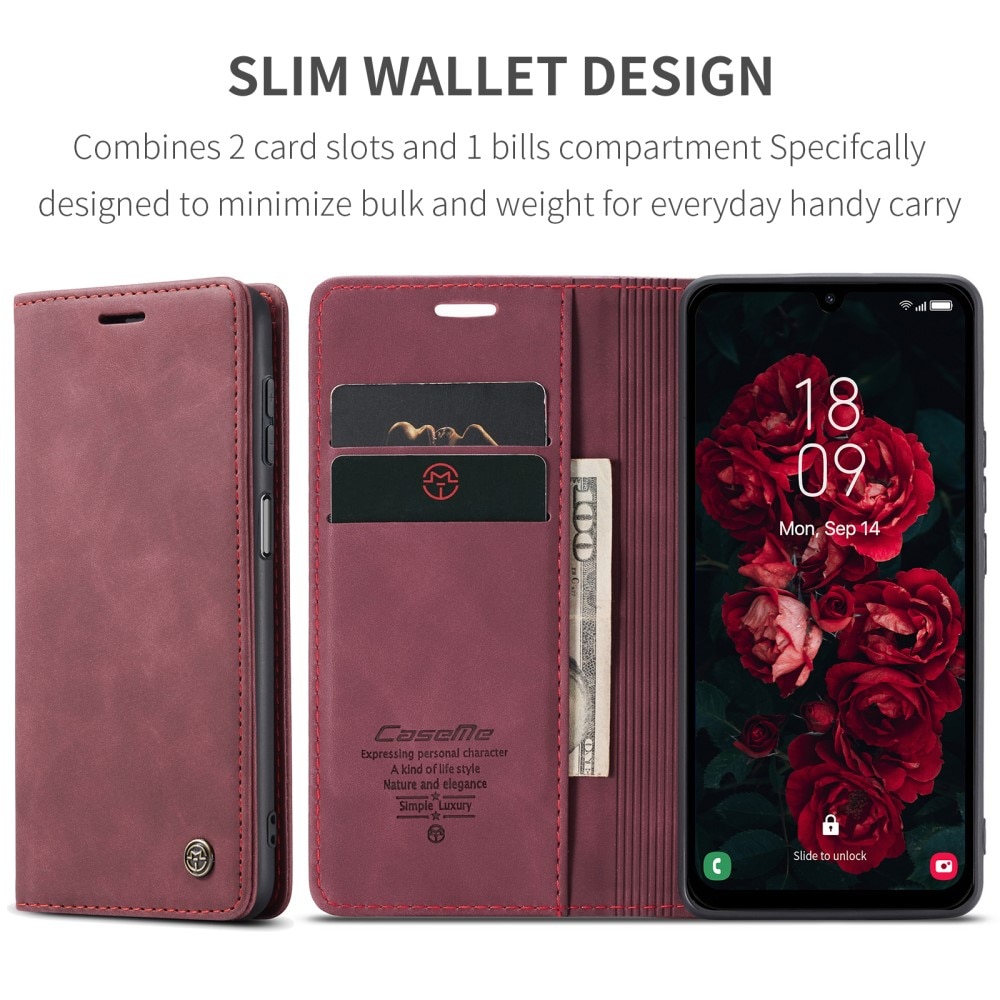 Funda delgada con solapa Samsung Galaxy A25 Rojo