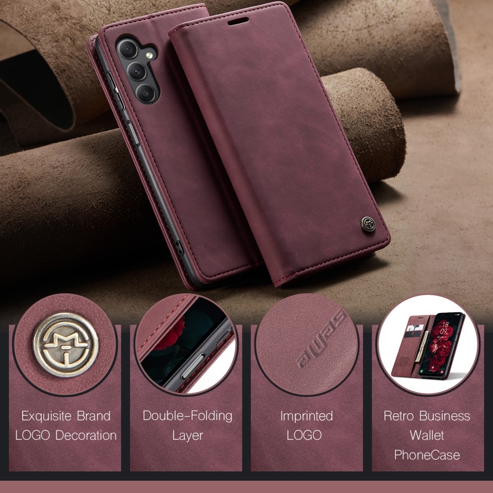 Funda delgada con solapa Samsung Galaxy A25 Rojo