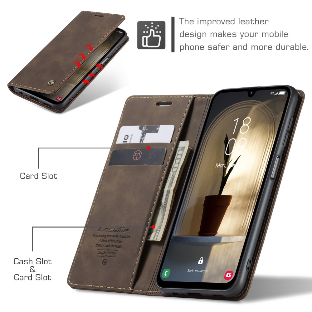 Funda delgada con solapa Samsung Galaxy A25 Marrón