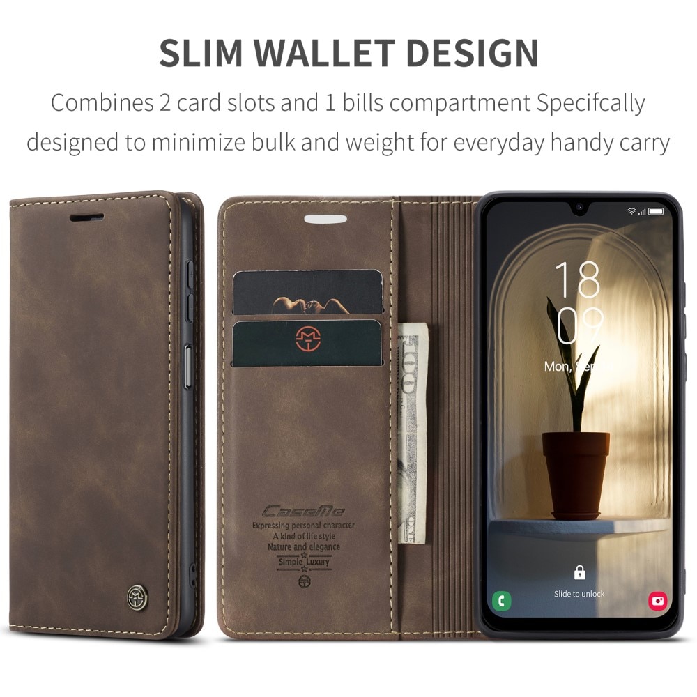 Funda delgada con solapa Samsung Galaxy A25 Marrón