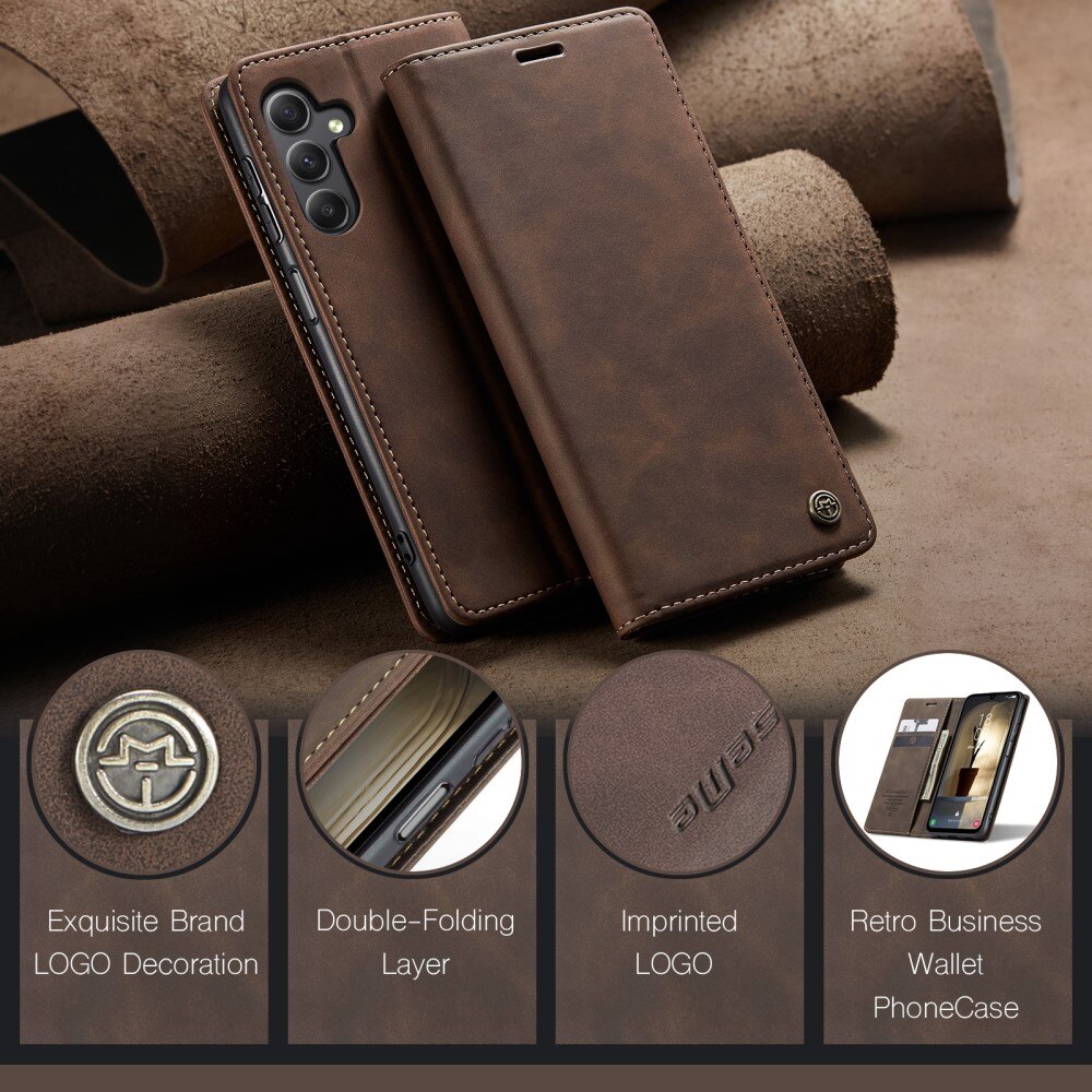 Funda delgada con solapa Samsung Galaxy A25 Marrón