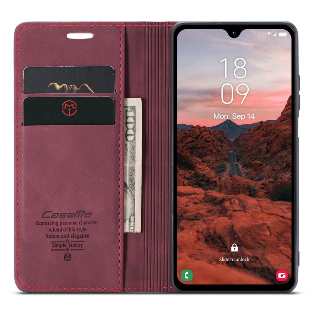 Funda delgada con solapa Samsung Galaxy A05s rojo