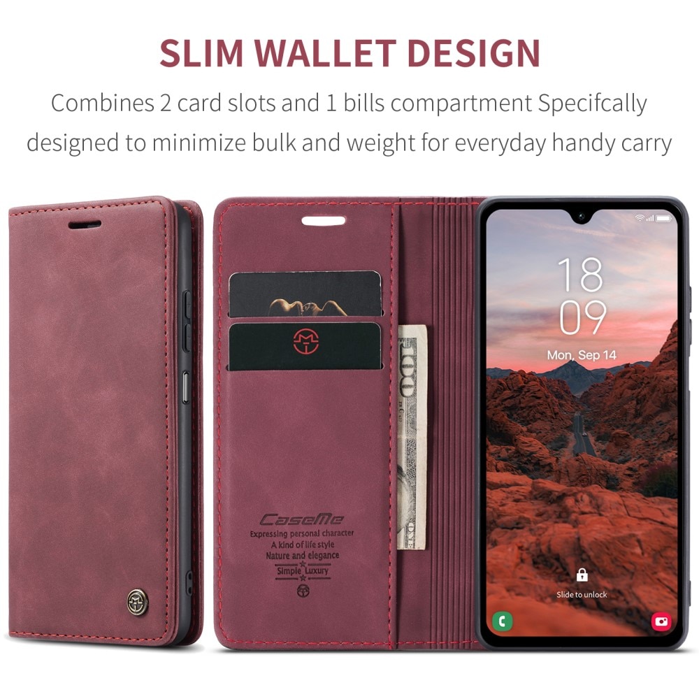 Funda delgada con solapa Samsung Galaxy A05s Rojo