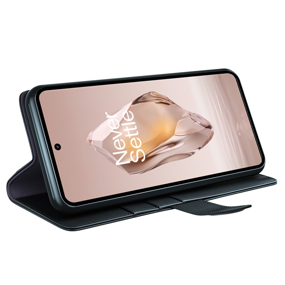 Funda de cuero genuino  OnePlus 13R, Negro
