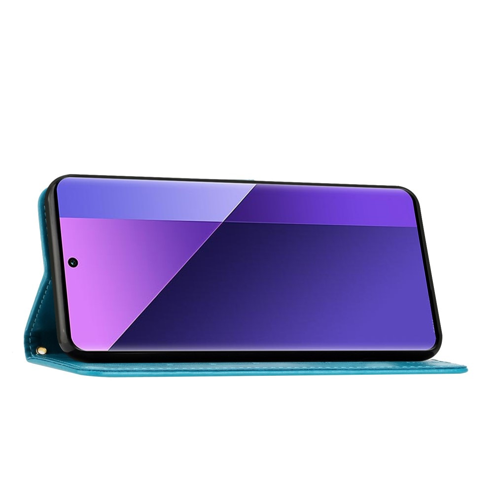 Funda de Cuero con Mariposas Xiaomi Redmi 13C, Azul
