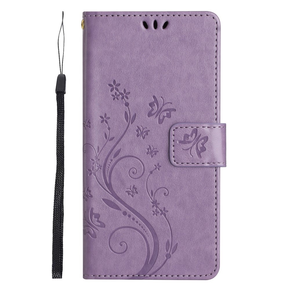 Funda de Cuero con Mariposas Xiaomi Redmi 13C, Púrpura