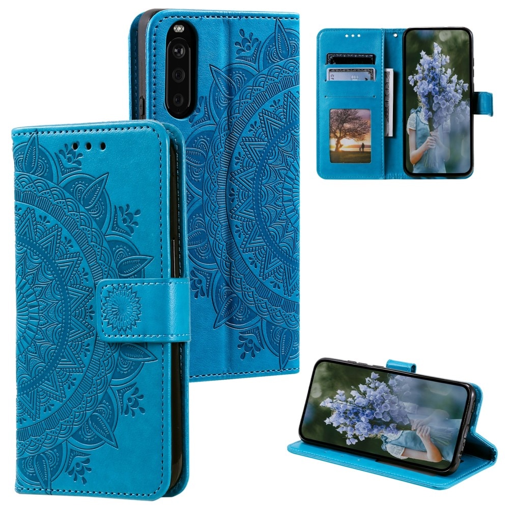 Funda de Cuero Mandala Sony Xperia 10 VI azul