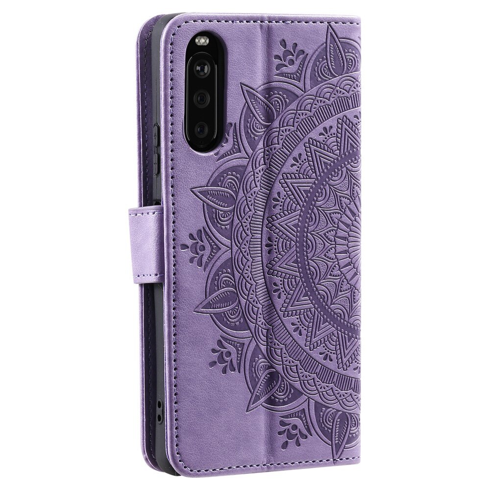 Funda de Cuero Mandala Sony Xperia 10 VI violeta