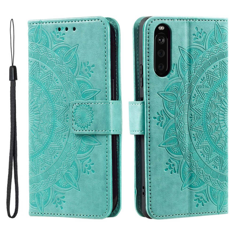 Funda de Cuero Mandala Sony Xperia 10 VI verde