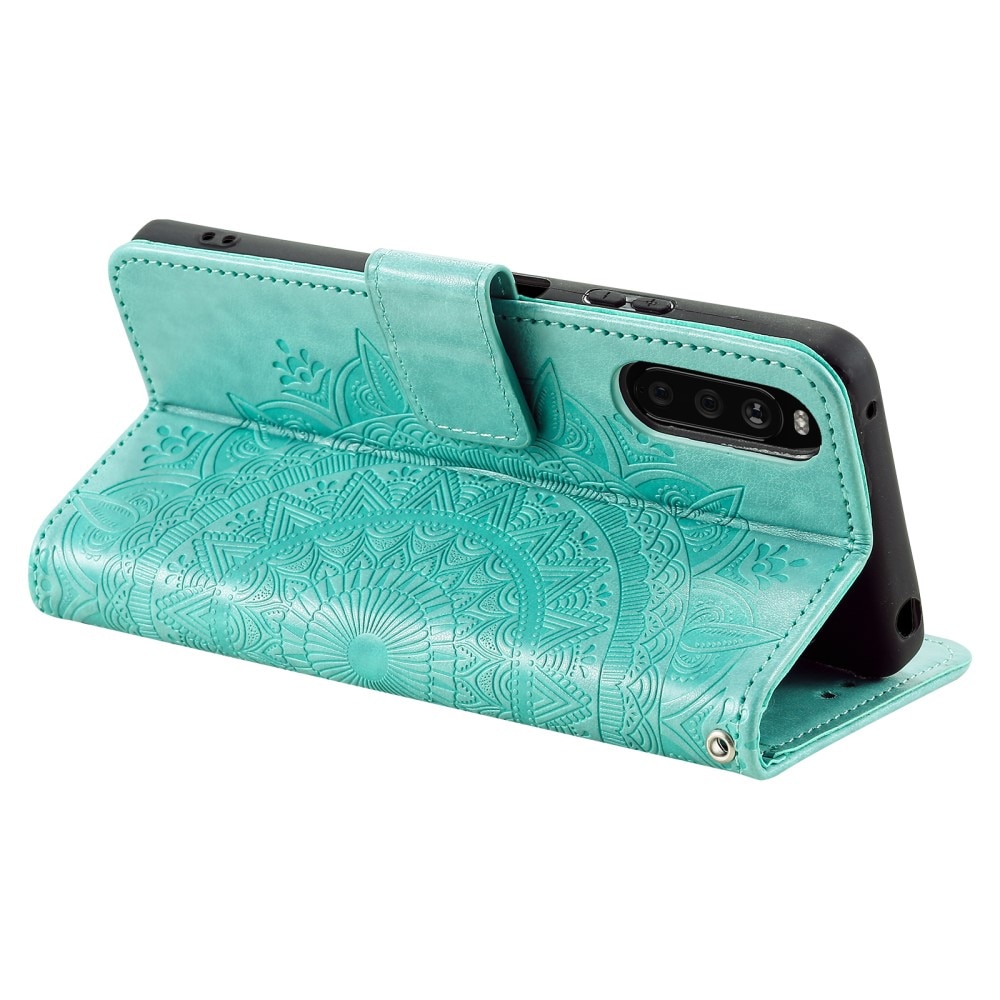 Funda de Cuero Mandala Sony Xperia 10 VI verde