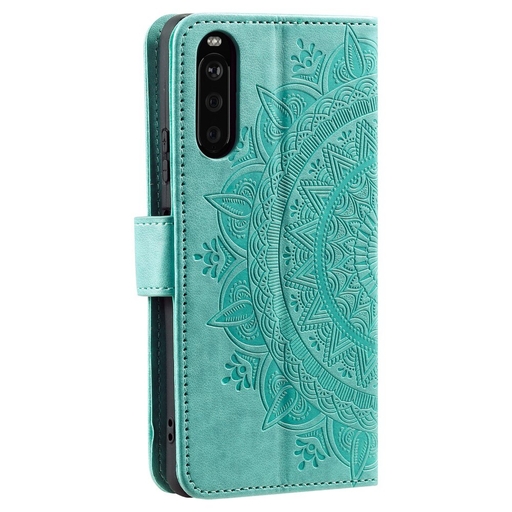 Funda de Cuero Mandala Sony Xperia 10 VI verde