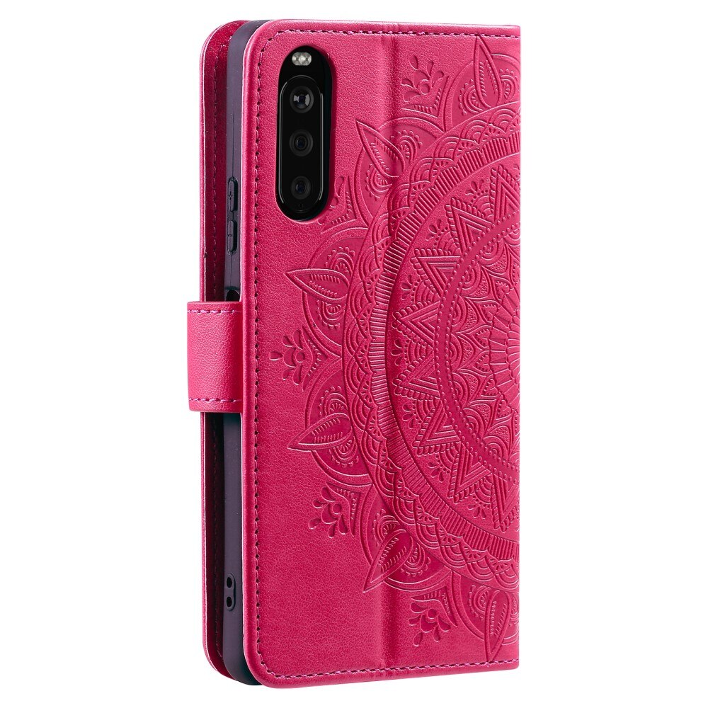 Funda de Cuero Mandala Sony Xperia 10 VI rosado