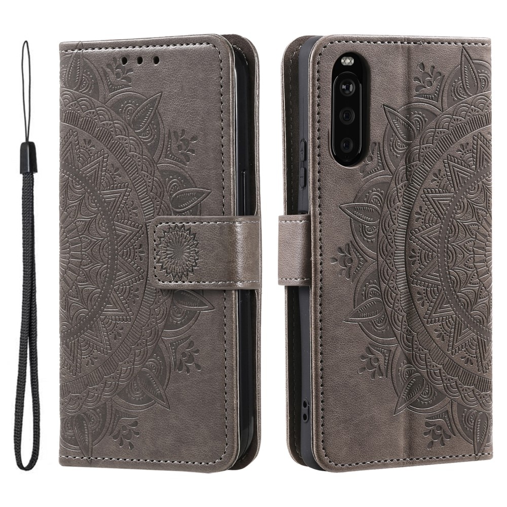 Funda de Cuero Mandala Sony Xperia 10 VI gris