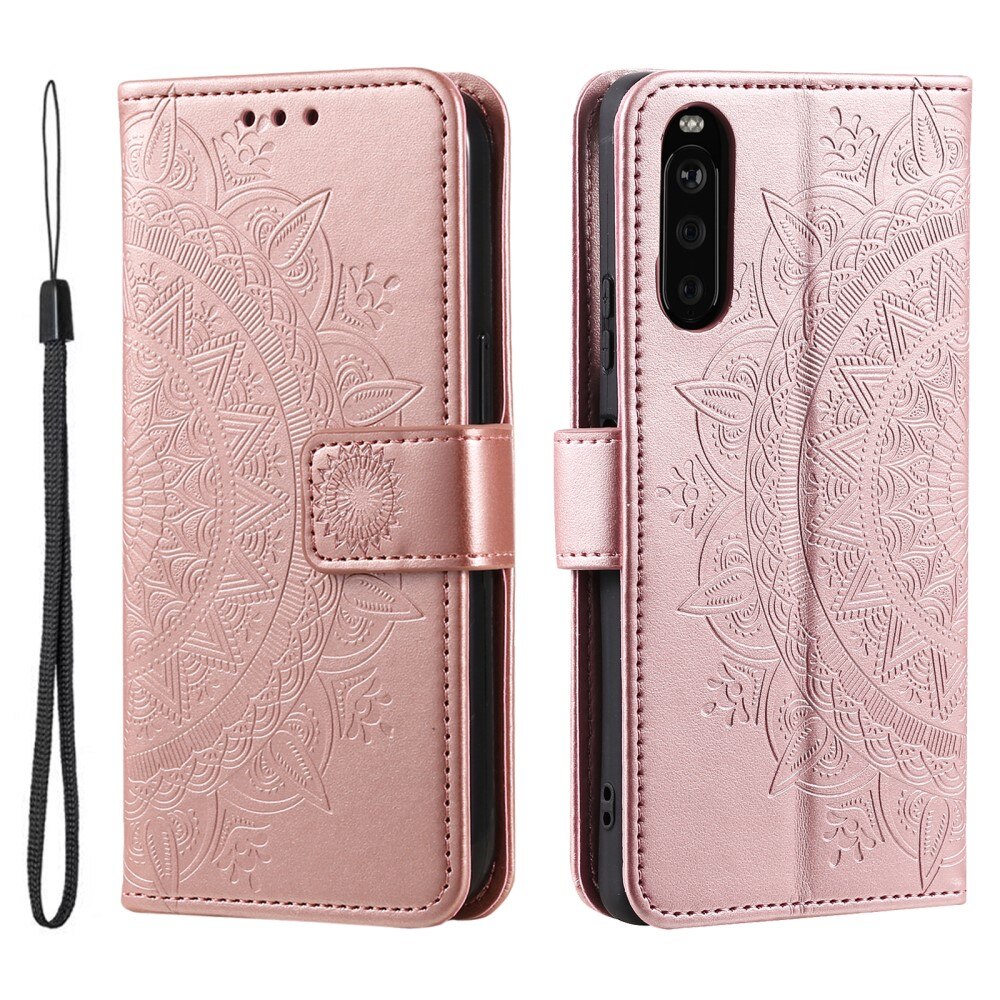 Funda de Cuero Mandala Sony Xperia 10 VI oro rosa