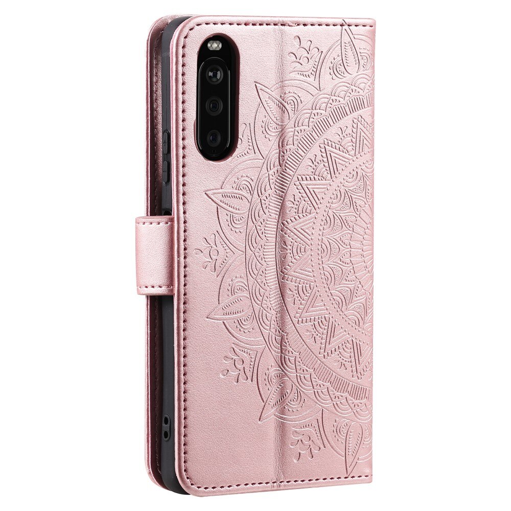 Funda de Cuero Mandala Sony Xperia 10 VI oro rosa