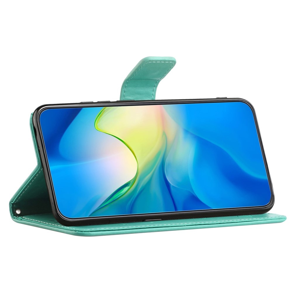 Funda de Cuero con Mariposas Motorola Moto G24 Power, Verde