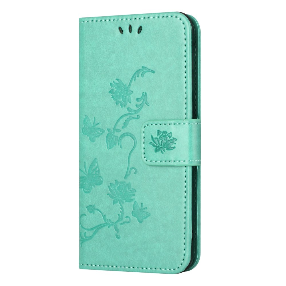 Funda de Cuero con Mariposas Motorola Moto G24 Power, Verde