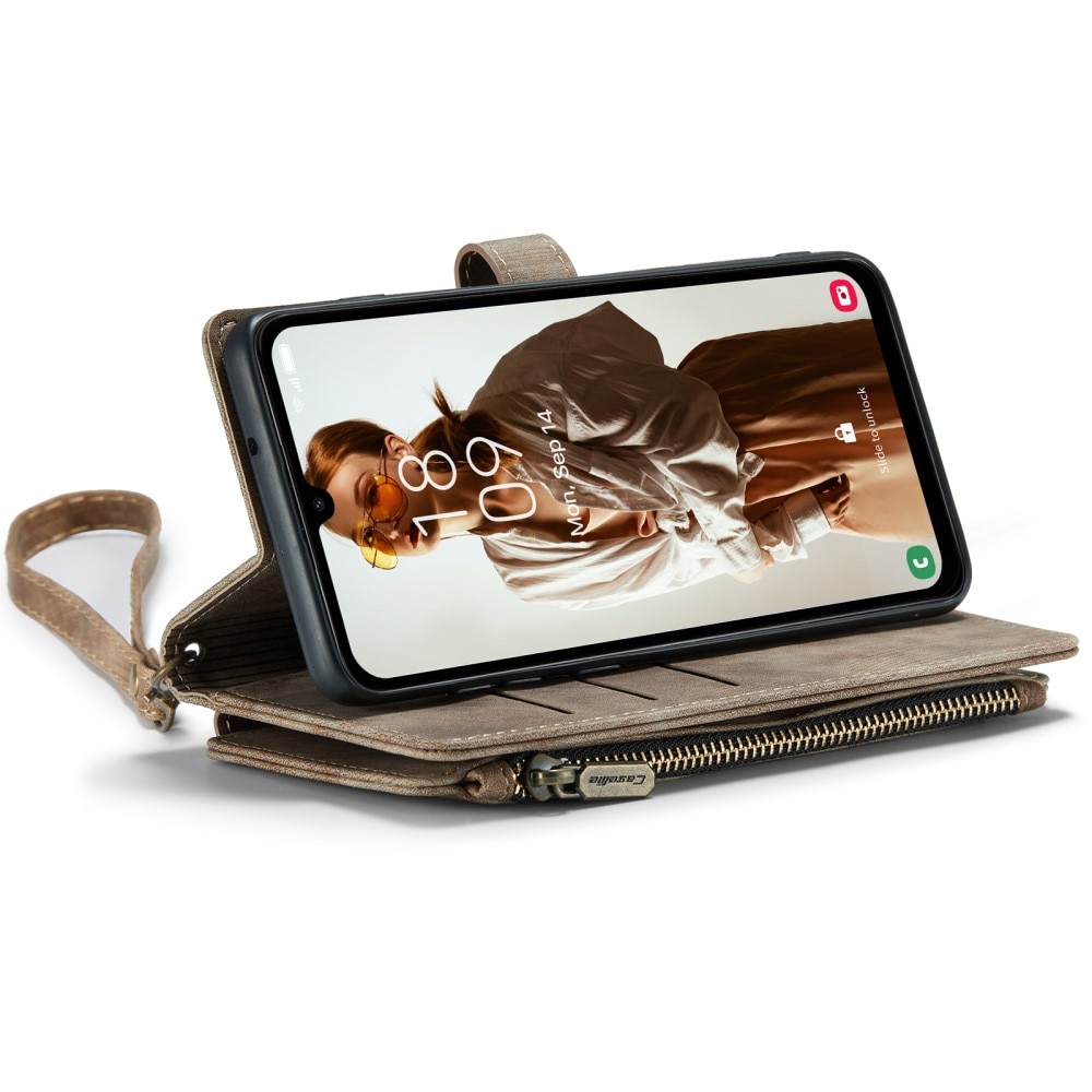 Cartera Zipper Samsung Galaxy A15 marrón