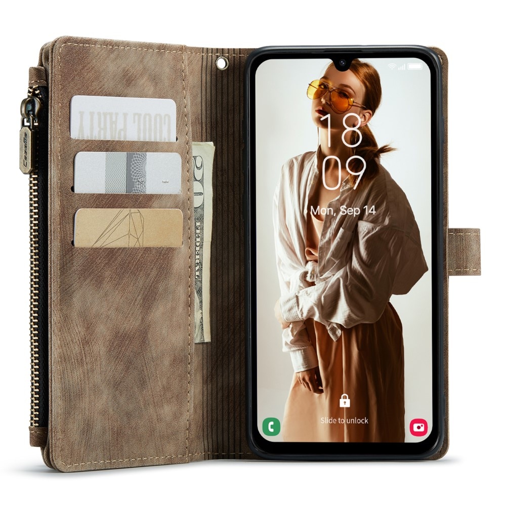 Cartera Zipper Samsung Galaxy A15 Marrón